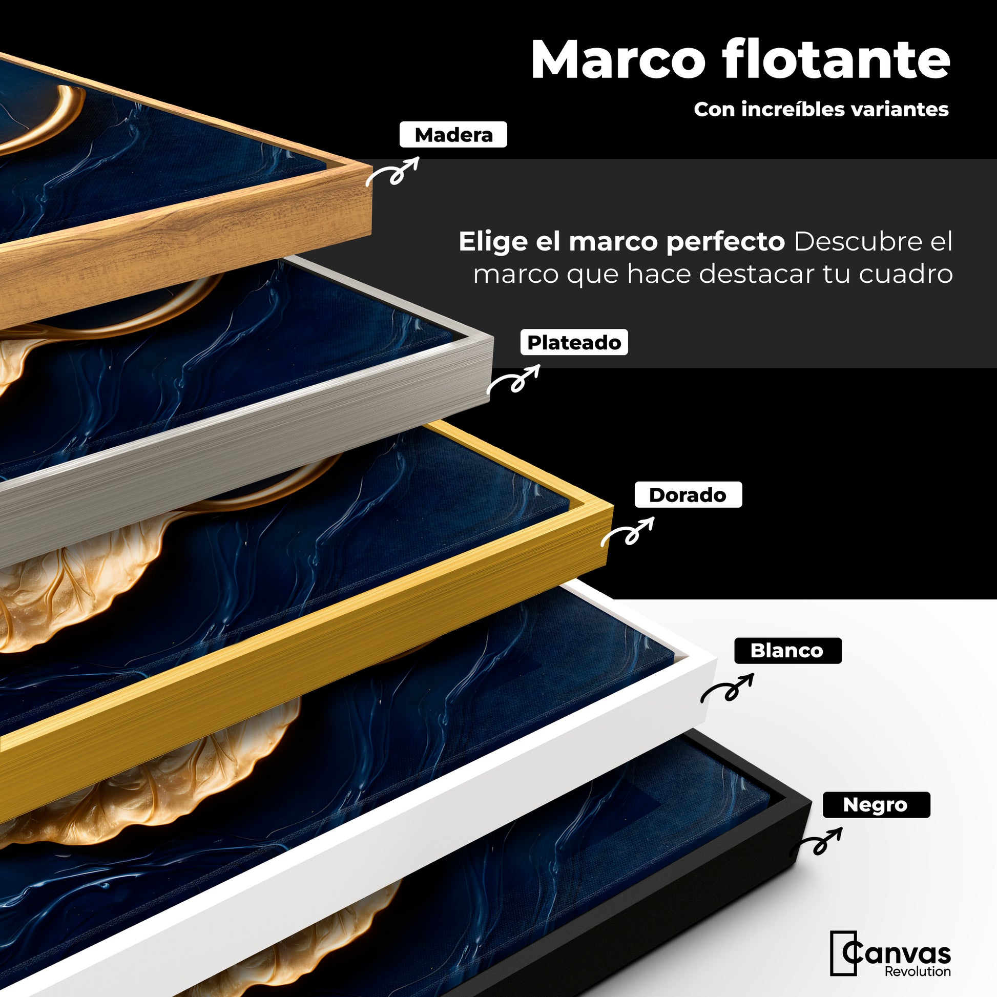 Cuadro Decorativo Luz Dorada Sereno - Colores Marco