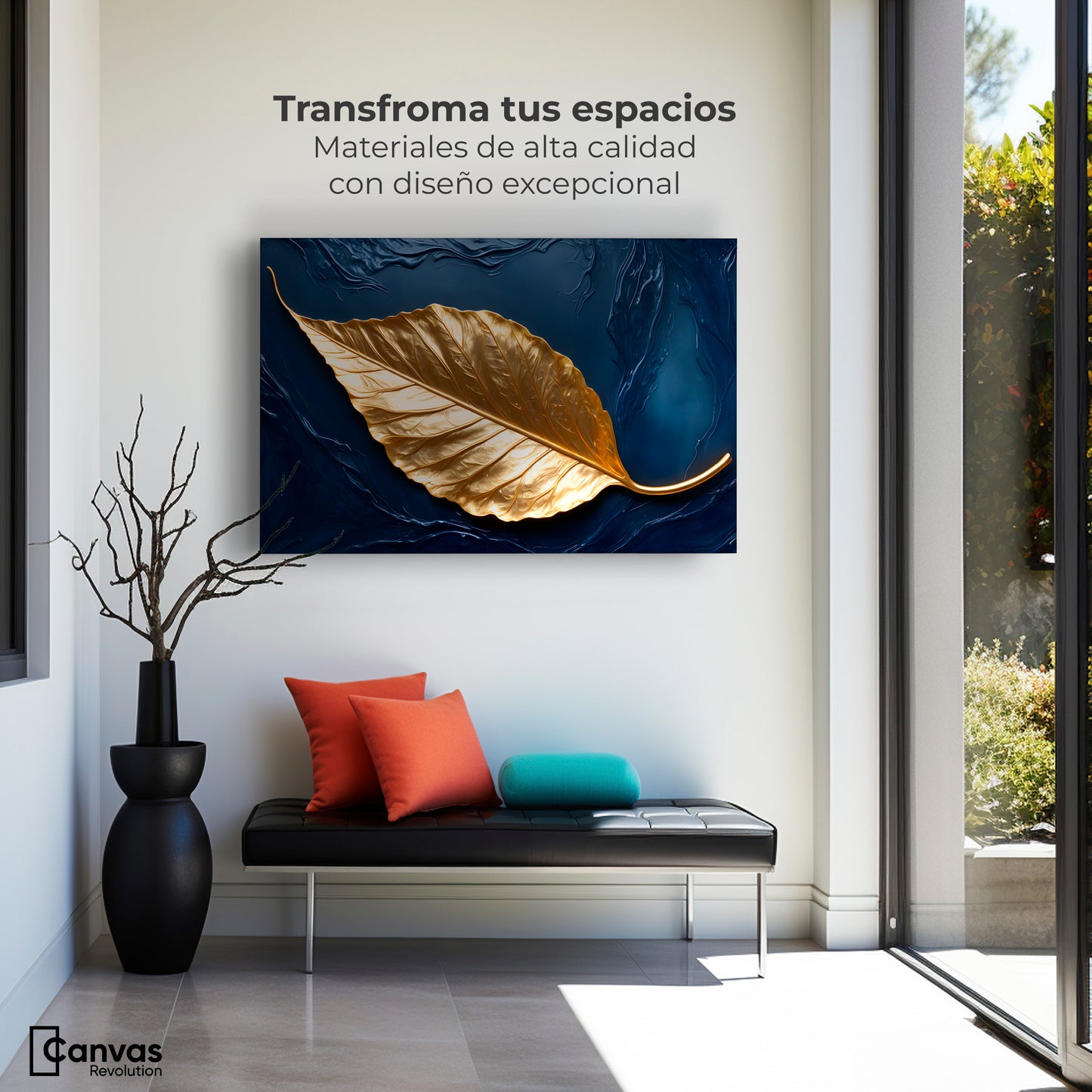 Cuadro Decorativo Luz Dorada Sereno - Montaje 1