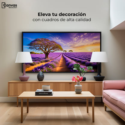 Cuadro Decorativo Lavanda Atardecer - Montaje 2