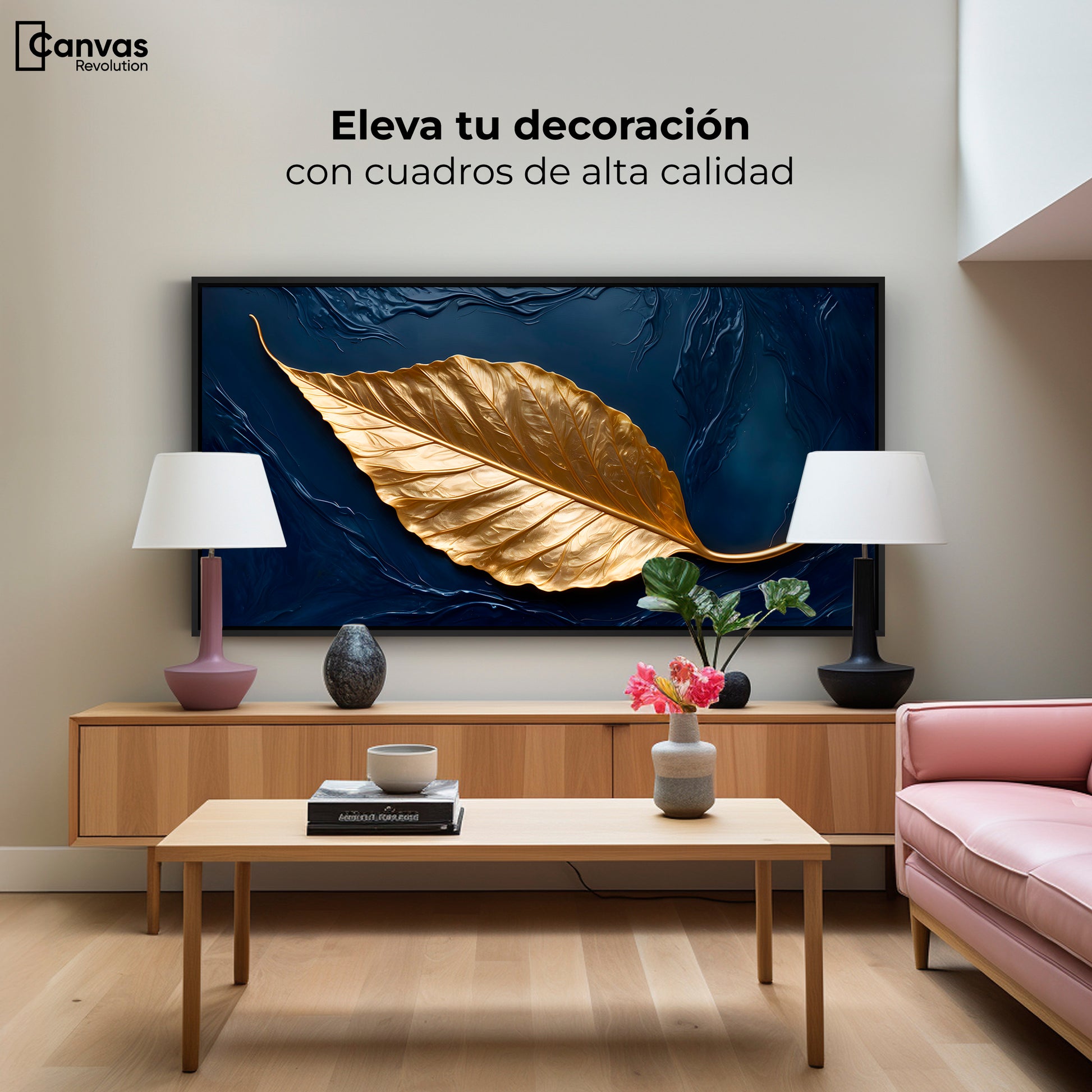 Cuadro Decorativo Luz Dorada Sereno - Montaje 2