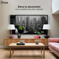 Cuadro Decorativo Ciudad Niebla Gris - Montaje 2