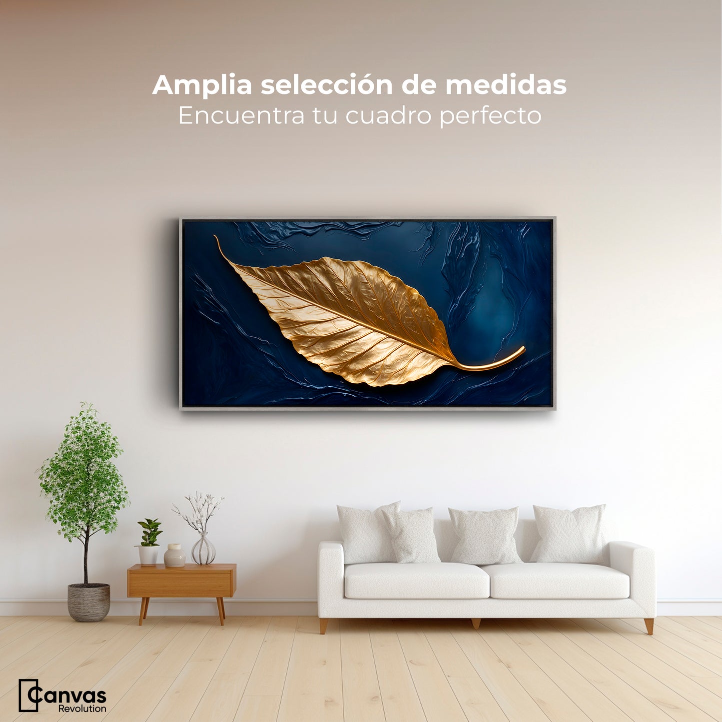 Cuadro Decorativo Luz Dorada Sereno - Montaje 3