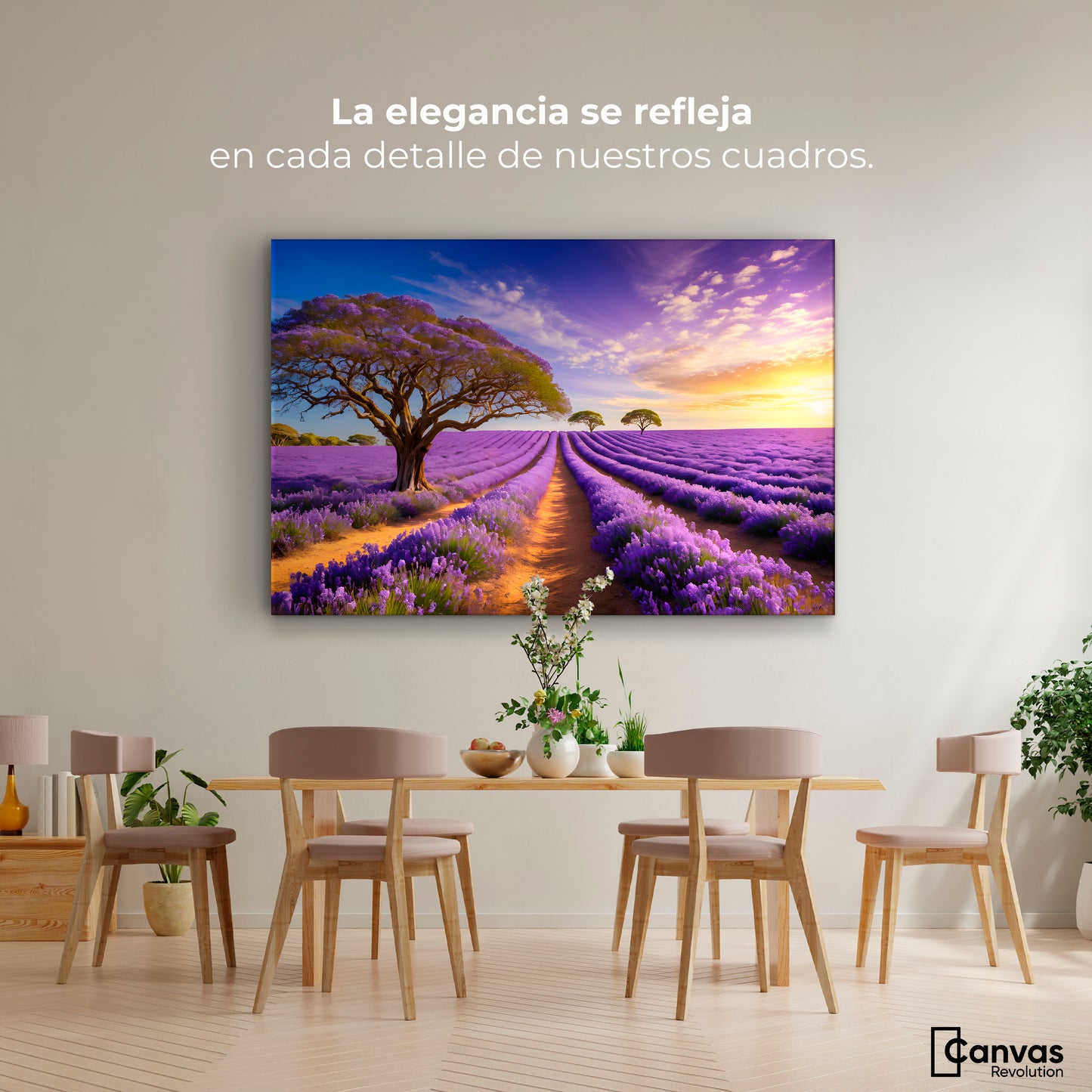 Cuadro Decorativo Lavanda Atardecer - Montaje 4