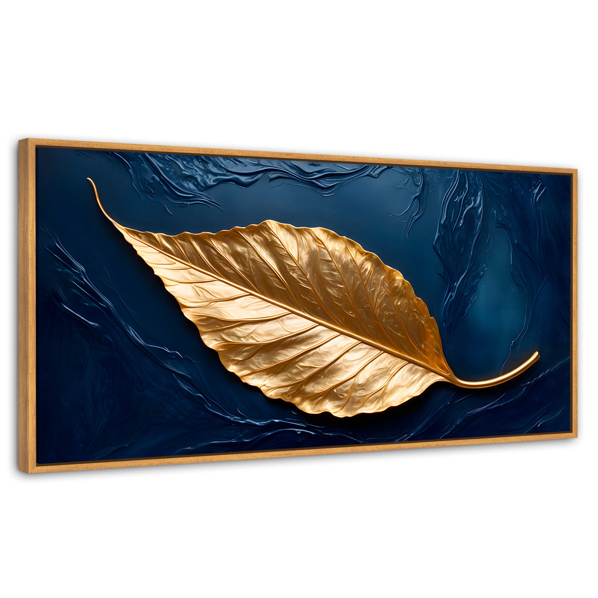 Cuadros Decorativos Canvas Revolution | Cuadro Decorativo Luz Dorada Sereno | Panorámico | Marco Negro