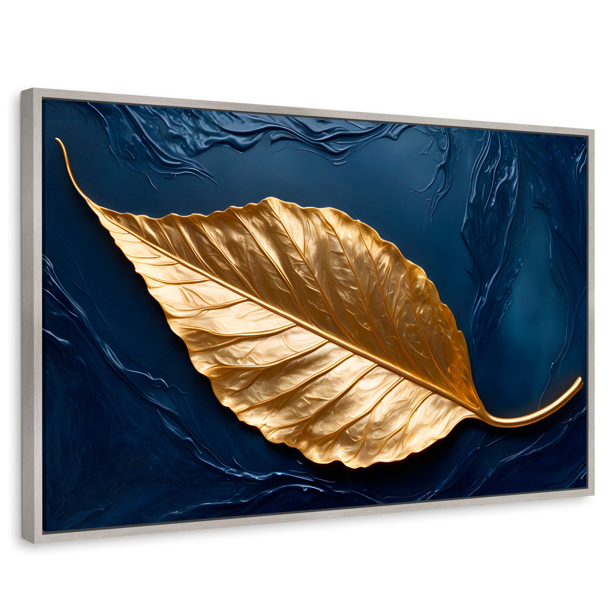 Cuadros Decorativos Canvas Revolution | Cuadro Decorativo Luz Dorada Sereno | Rectangular | Marco Plateado