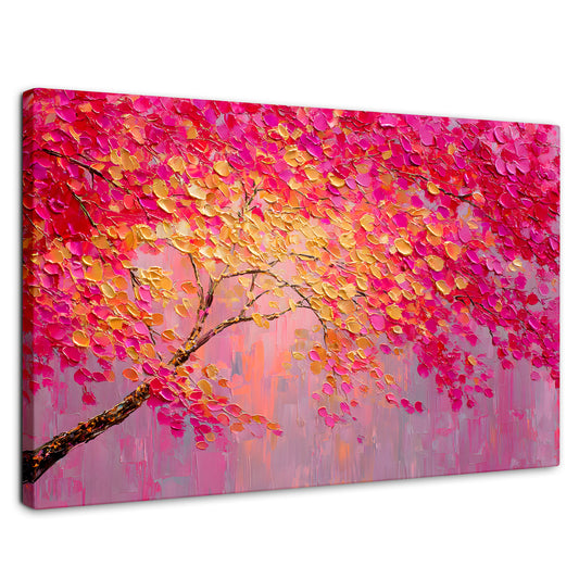 Cuadros Decorativos Canvas Revolution | Cuadro Decorativo Ramas Rosadas Arbol | Rectangular | Marco Sin Marco