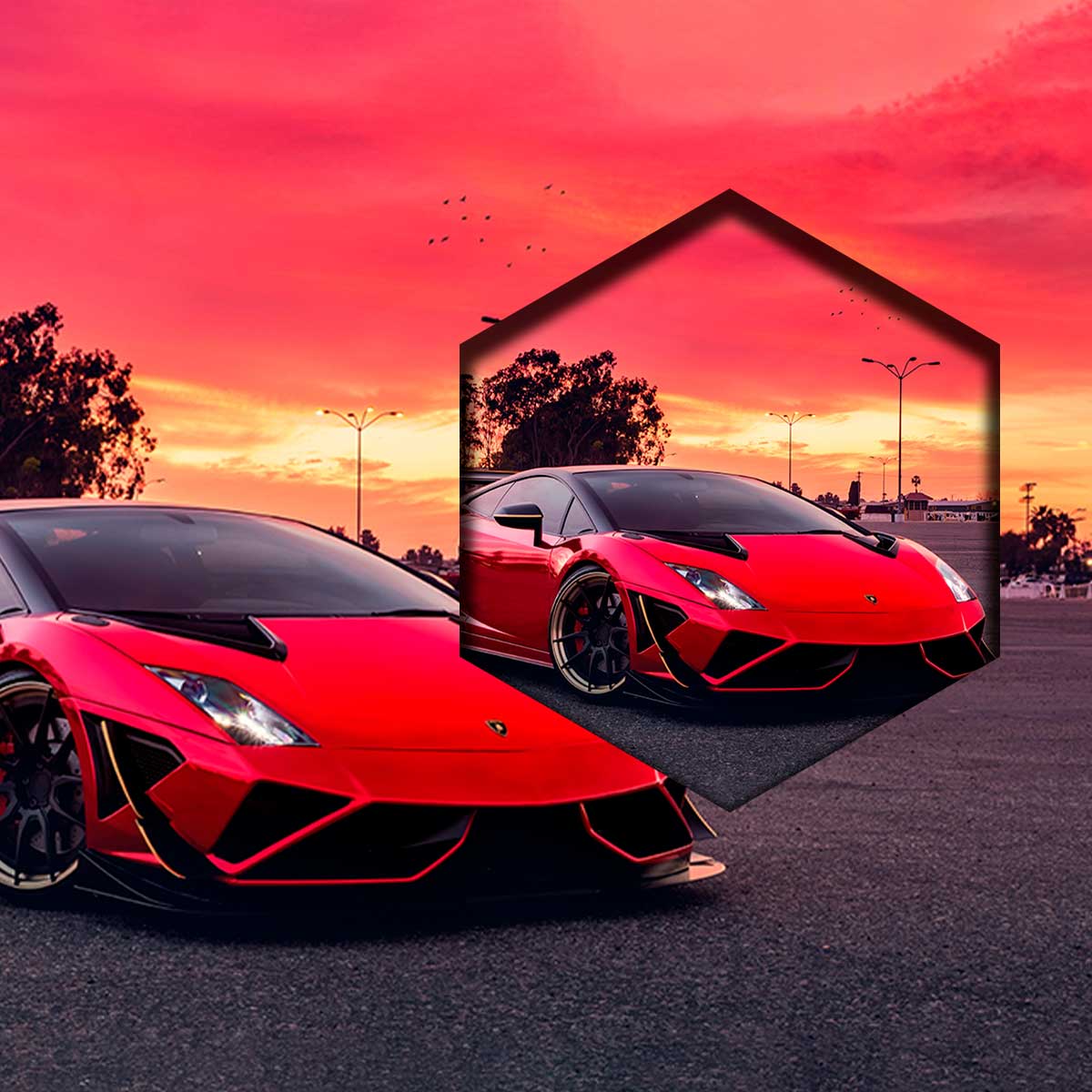 Lamborghini Bajo Atardecer