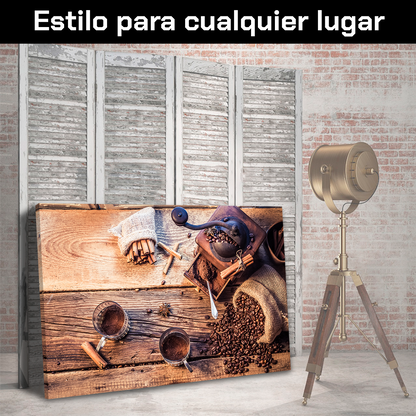 Café En Grano Y Molido Sobre Mesa