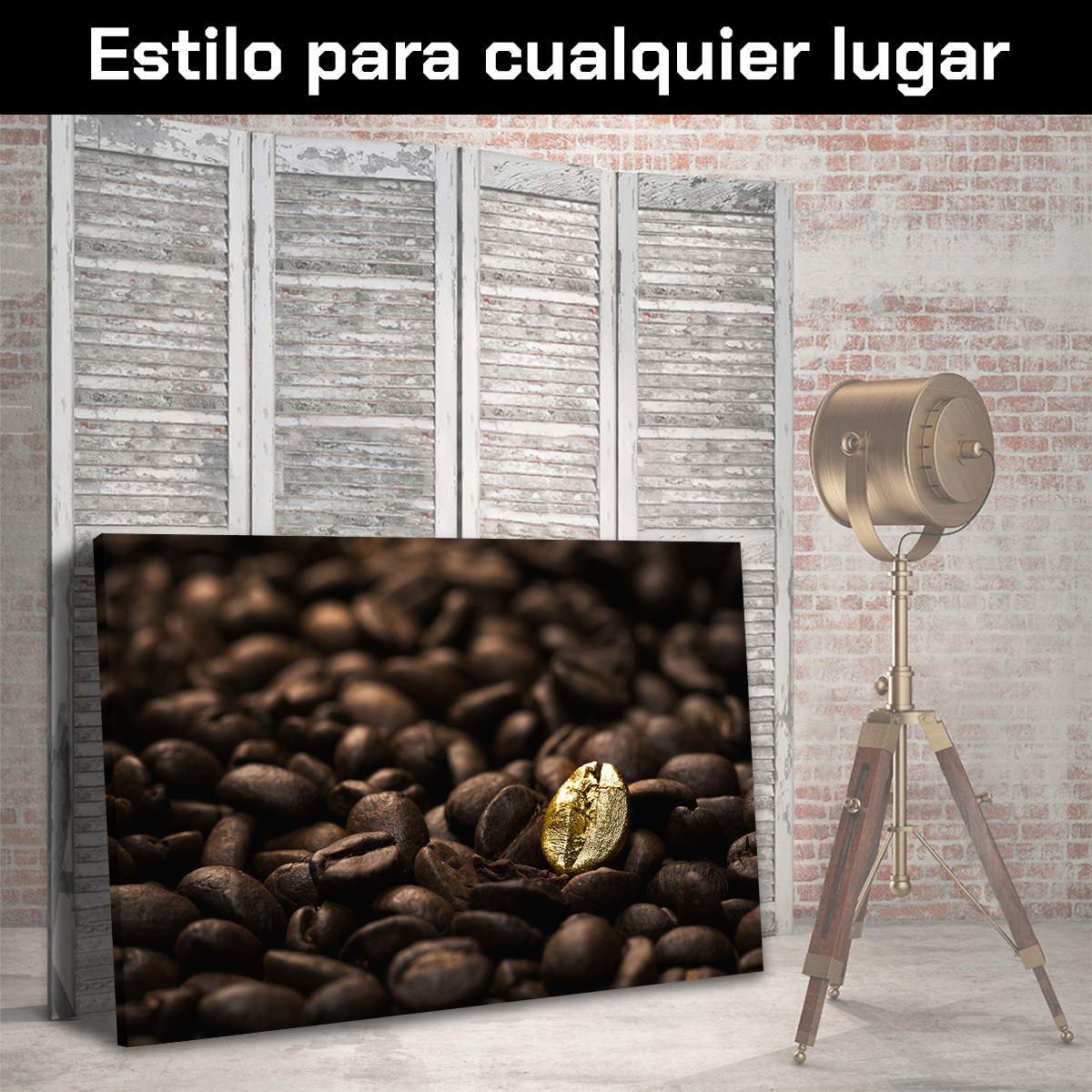 Café Negro Tostado Y Grano Dorado