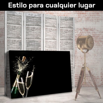 Vino Champagne Explosivo Con Copas