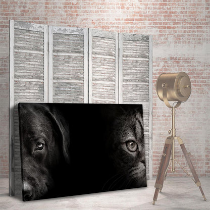 Retrato de perro y gato