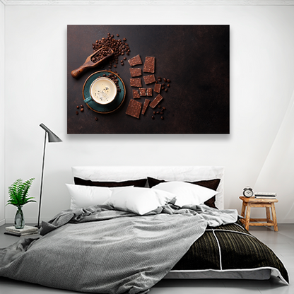 Café En Grano Y Barras De Chocolate