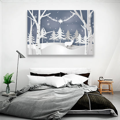 Paisaje Con Reno De Papel