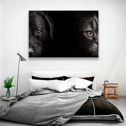 Retrato de perro y gato