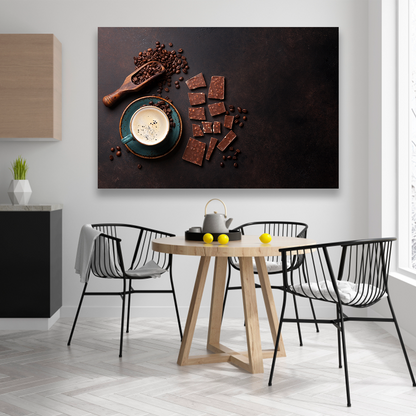 Café En Grano Y Barras De Chocolate