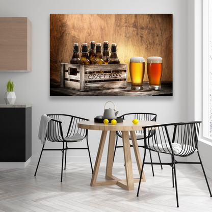 Cerveza Artesanal En Caja De Madera