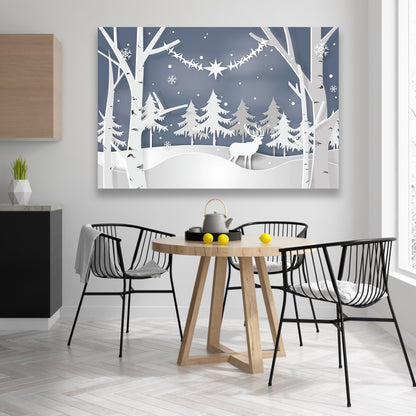 Paisaje Con Reno De Papel