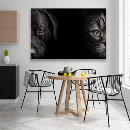 Retrato de perro y gato