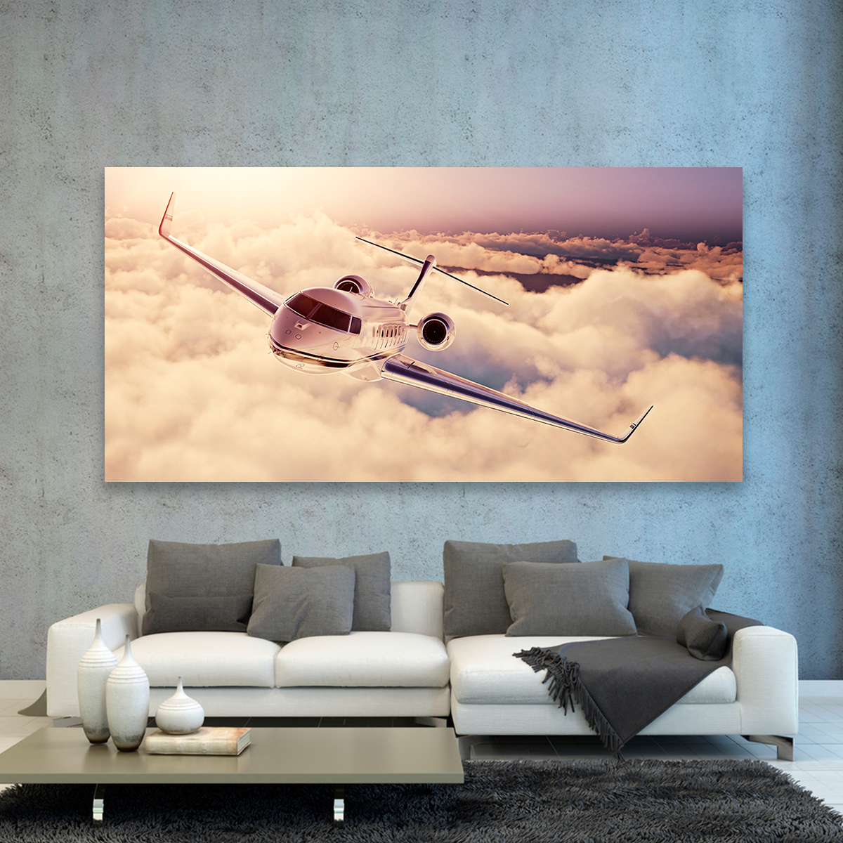 Avión Volando Sobre Nubes