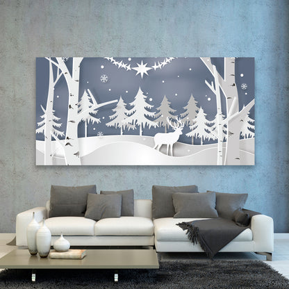 Paisaje Con Reno De Papel