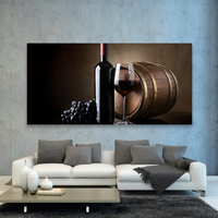 Vino Tinto Uvas Y Barril De Madera