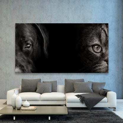 Retrato de perro y gato