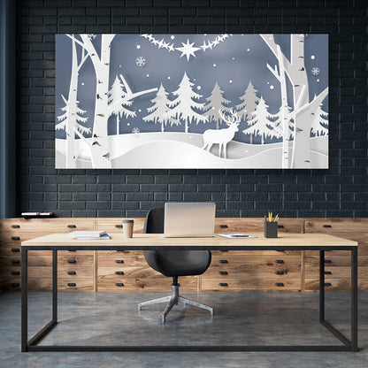 Paisaje Con Reno De Papel