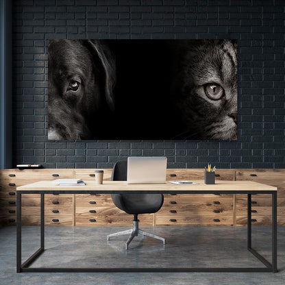 Retrato de perro y gato