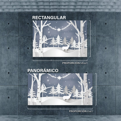 Paisaje Con Reno De Papel