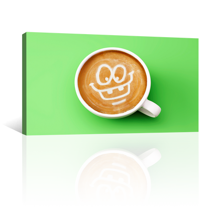 Café Feliz En Fondo Verde