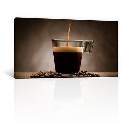 Café Expres Y Granos En Mesa