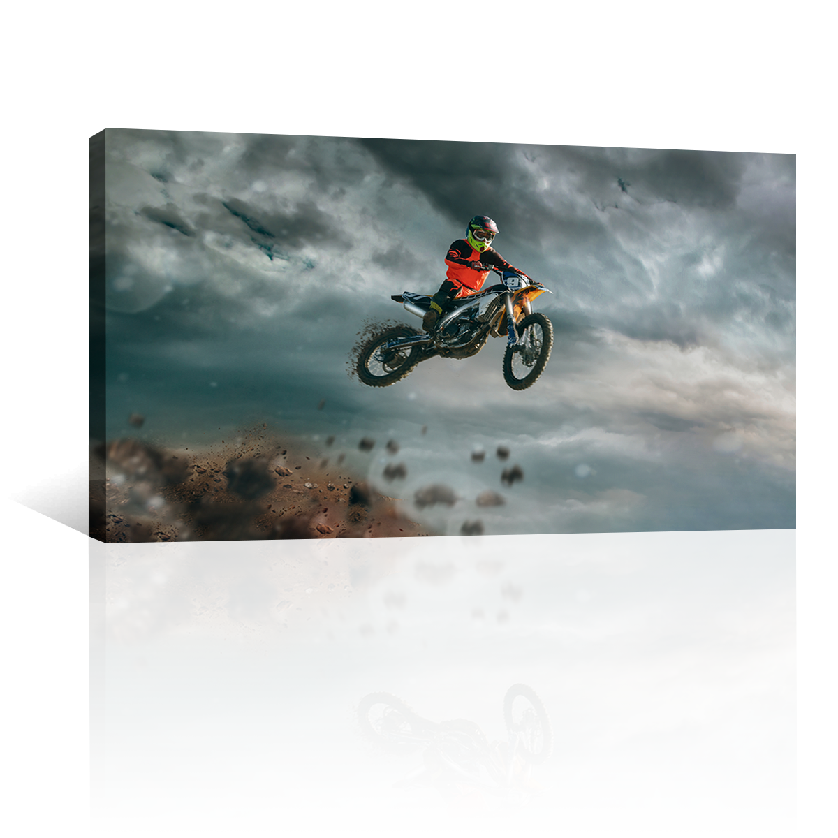 Motocross Saltando Sobre Lodo