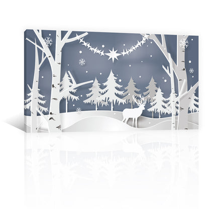 Paisaje Con Reno De Papel
