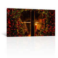 Ventana De Hogar Navideño