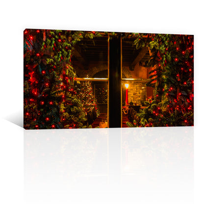 Ventana De Hogar Navideño