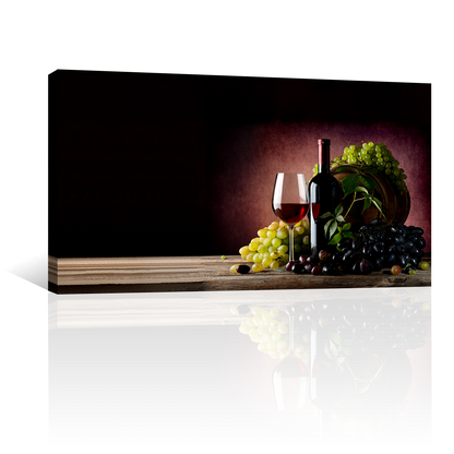 Vino Tinto Y Racimos De Uvas