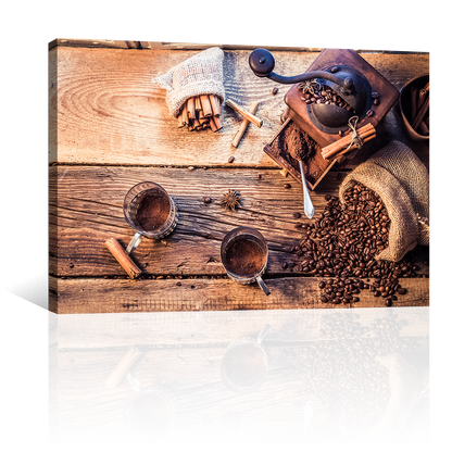 Café En Grano Y Molido Sobre Mesa