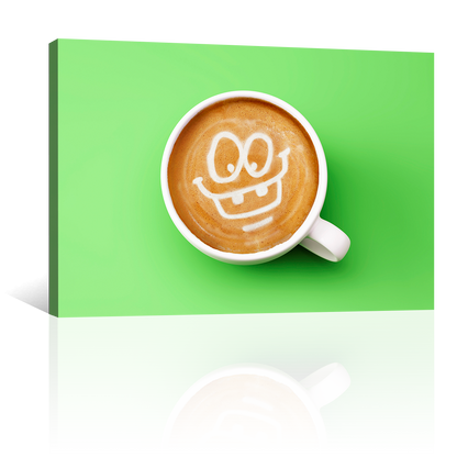 Café Feliz En Fondo Verde