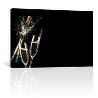 Vino Champagne Explosivo Con Copas