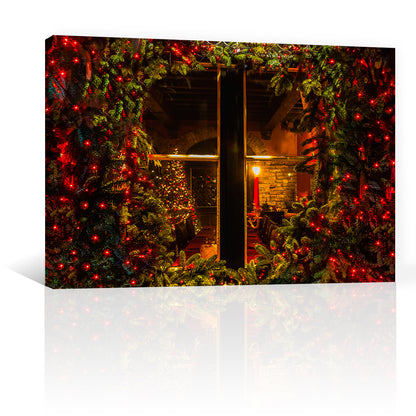 Ventana De Hogar Navideño