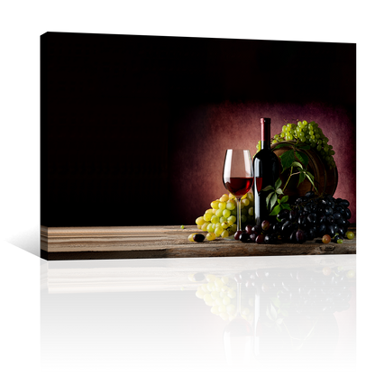 Vino Tinto Y Racimos De Uvas
