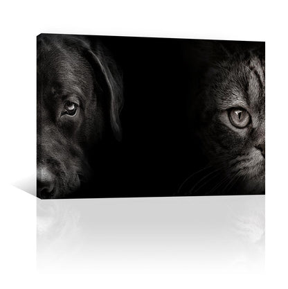 Retrato de perro y gato