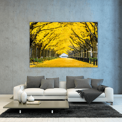 Row of yellow Trees