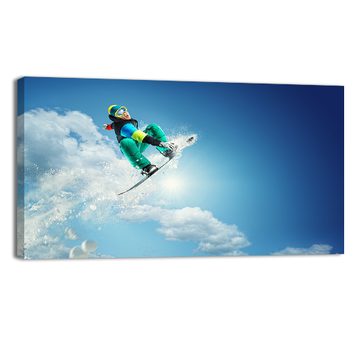 Snowboarder at jump