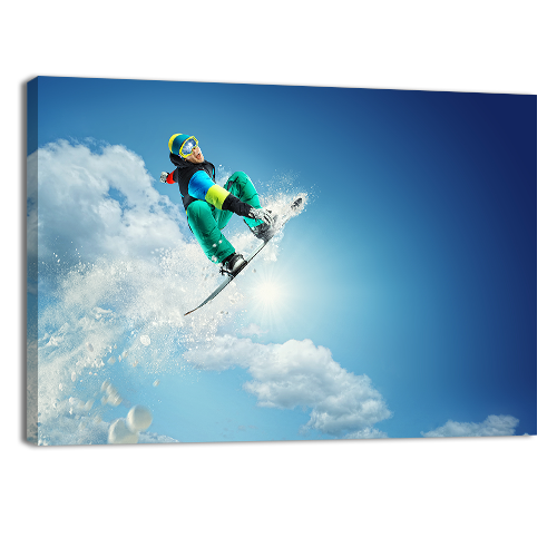 Snowboarder at jump