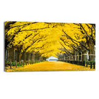 Row of yellow Trees