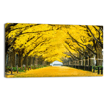 Row of yellow Trees