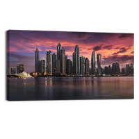 Dubai Marina During a Cloudy Sunset