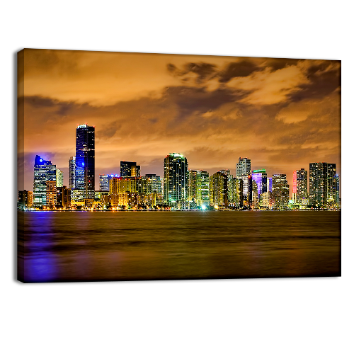 Miami Skyline After Dark