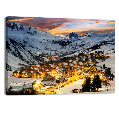 Ski resort in French Alps